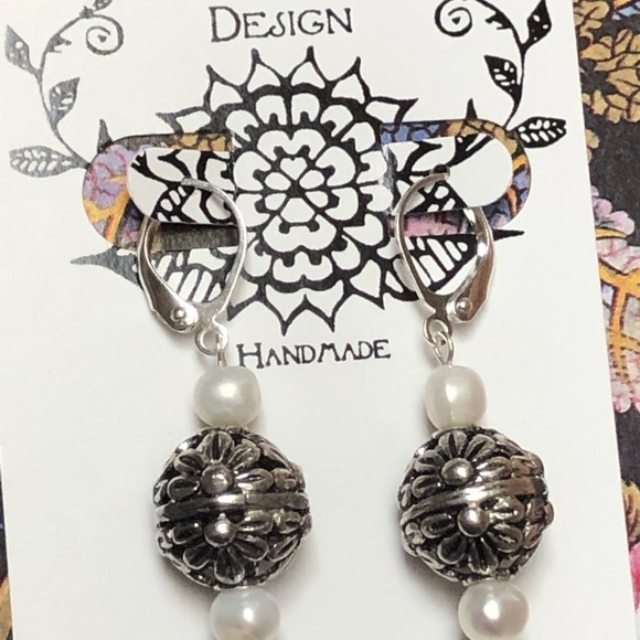 Floral Globe Earrings - Picture 4 of 8